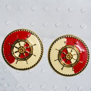 Nautical Steering Wheel Stud Earrings